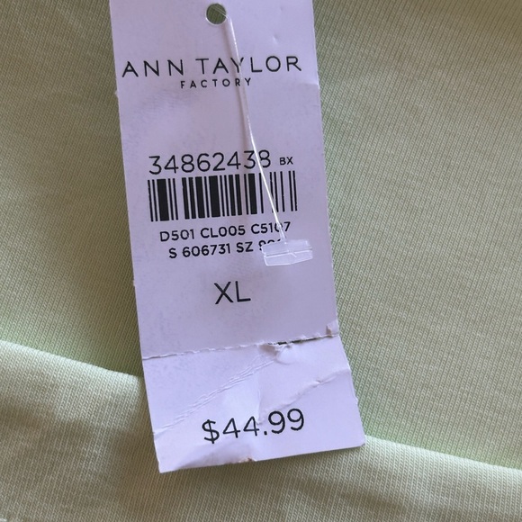 Ann Taylor Factory NWT Pistachio Green Square Neck Stretch Top - Size XL - Picture 5 of 7